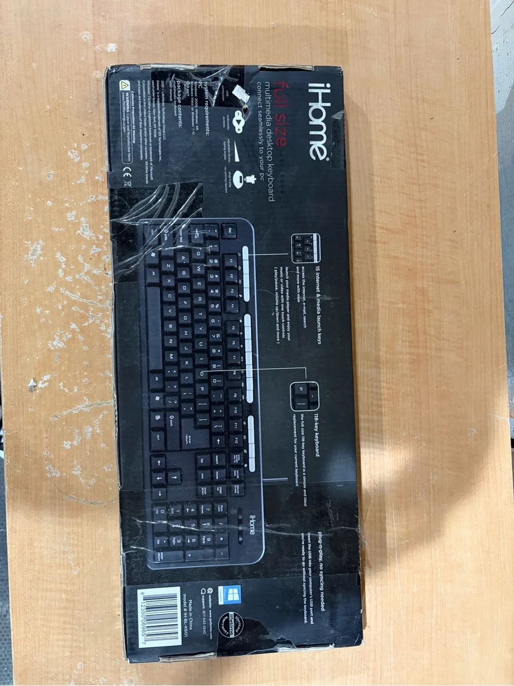 iHome Black Wired Full-Size Keyboard with Numeric Keypad